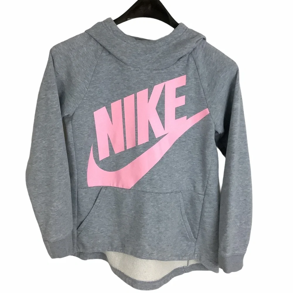 NIKE Funnel Neck Kangaroo Pocket Hi-Lo Hoodie SZ-M